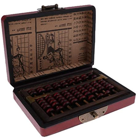 Sharplace Abaque Boulier Soroban Arithmétique avec Boîte Classique Rétro Sculpté Dragon en Bois Outil de Calcul Mathématiques Jouet Educatif pour Enfant - 9 Rangs