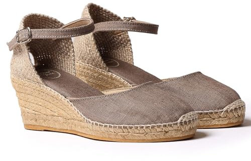 TONI PONS Alpargata para Mujer en Lino - CALDES - Taupe, 38 EU