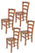 t m c s Tommychairs - 4er Set Stühle Venice für Küche und Esszimmer, robuste Struktur aus lackiertem Buchenholz im Farbton Kirschholz und Sitzfläche aus Holz
