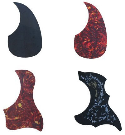 DIVISTAR Pickguard Plus Pickguard-Acoustic-4-teiliges Set für Akustikgitarre, Schlagschutz, Kratzschutz, Ersatzplatte, Kolibri- und Schildpatt-Muster, selbstklebend
