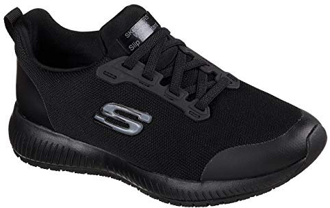 Skechers Squad Sr Mujer Scarpe da ginnastica, Black Flat Knit, 42 EU