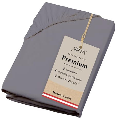 JONA SLEEP® Spann-Bettlaken (90-100 x 200 cm) Premium Spannbettlaken - 220gm² - hält über 150 Wäschen Stand | ÖKO-TEX 100 (Anthrazit)