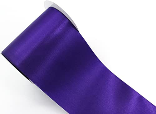 CaPiSo 22m Satinband 100 mm Schleifenband 10cm Breite Geschenkband Tischläufer Dekoband Dekoration Weihnachten Hochzeit (Lila, 22m)