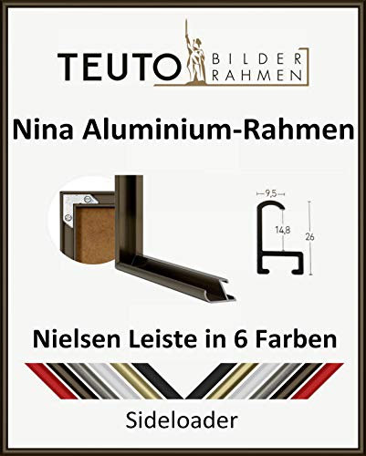 Aluminium Bilderrahmen Kollektion 33 x 95 cm Nielsen Leiste Nina hier Bronze mit Kunststoffglas Antireflex 2 mm