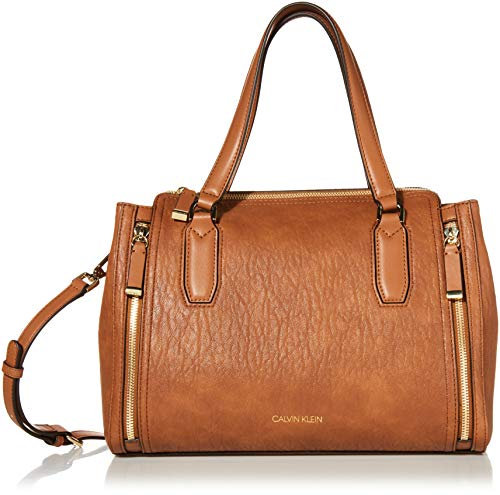 Calvin Klein Damen Bubble Lamb Novelty Organization Satchel Umhängetasche, Caramel
