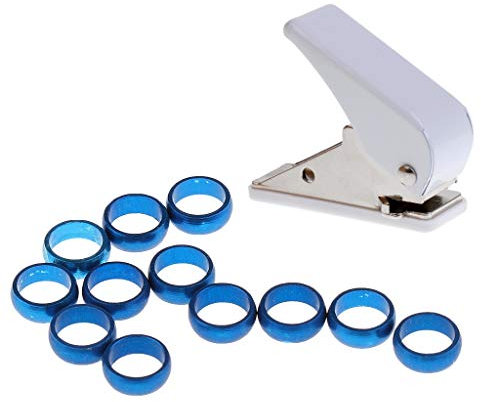 Inzopo Target Dart Flight Punch Locher + 12 Stück O-Ringe Darts Grip Ringe Blau