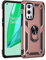 BestST Handyhülle für OnePlus 9 Pro 5G + Displayschutz,Hybrid Schutzhülle Militär Standard Stoßfest Hülle 360 Grad Drehbar Ringhalter Handytasche Cover Case,Rosegold