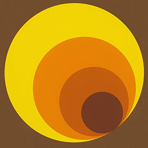 Papier peint année 70 authentique salon | Tapisserie vintage année 70 couloir | Papier peint jaune, marron & orange rétro | Papier peint pas cher