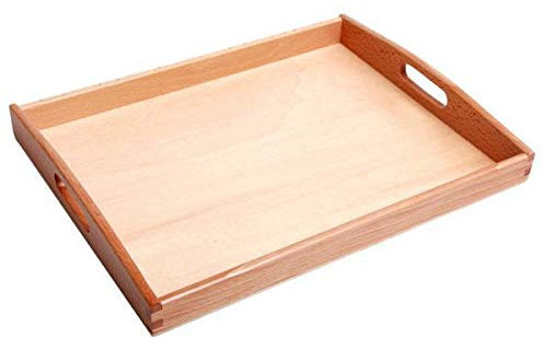 LOVIVER Holz Montessori Rechteck Tablett Perlen Spielzeughalter Mit Griff