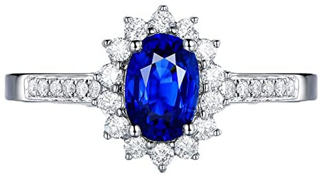 Ring Schmuck Egirl Ring Damen Silber Blau Blume Zirkonia Party Geburtstag Schmuck Größe 49 (15.6)