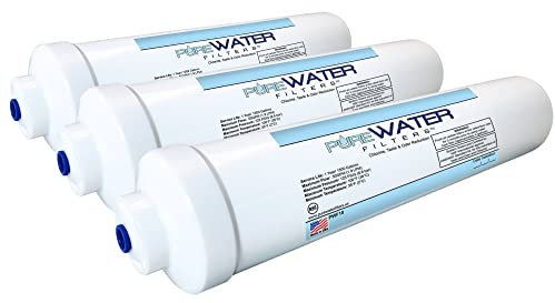 Filtro de agua en línea para refrigeradores, máquinas de hielo, cafeteras, fuentes de agua, enfriadores de agua, grifos de fregadero, RV, cámpers y barcos, con accesorios de conexión rápida de 1/4