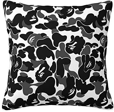 Focfgve Quadratischer dekorativer Kissenbezug für Bett, Sofa, Couch, Kissenbezug mit Reißverschluss, für Heimdekoration, 45,7 x 45,7 cm