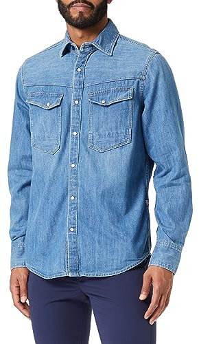 G-STAR Herren Dakota Slim Hemd, Blau (Faded Cricket Blue D23616-D252-D891), L