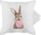 Shirtracer Kissenbezug - Kissen - Hase Kaugummi I - 50 x 50 cm - Weiß - hasenkissen Hasen osterhasen hasi kissenbezüge osterkissen mit hasenmotiv Osterhase Ostern￼ kissenhülle Ostern Motiv häschen