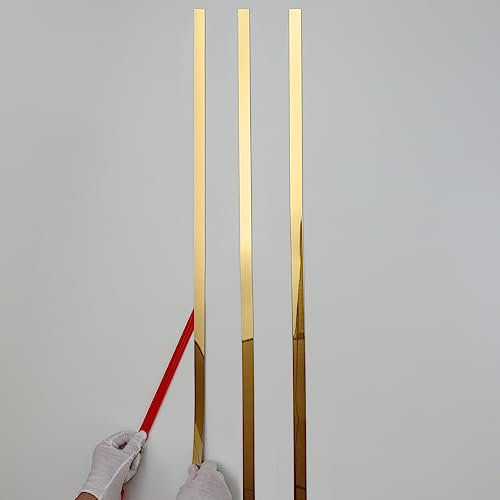 Garniture de moulure métallisée dorée, bande à décoller et à coller pour cadre de miroir, mur, cheminée et décoration de maison (10m x 4cm)