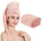 Laojbaba Serviette à cheveux en microfibre à séchage rapide, adaptée à tous les types de cheveux, ultra absorbante, cheveux longs et épais, 61 x 122 cm, racine de lotus rose (1 pièce)