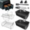 Air Fryer Accessories Set of 8 PCS with Reusable Silicone Air Fryer Liner, Dual Air Fryer Rack, Oil Brush, Skewer, Food Clip, Silicone Glove, Kitchen Tong for Ninja Dual AF300UK AF400UK - Black