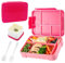 MQVXT Fiambrera Infantil,Lunch Box Niños,1330ML caja de almuerzo a prueba de fugas Sin BPA con Cuchara y Tenedor,Lunch box jardín de infantes,escuela (Azul (Rosa)