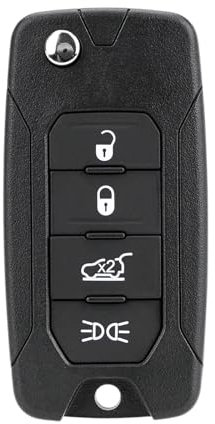 4 Tasten für Jeep-Klappschlüsselanhänger, Ersatz für Jeep Renegade Schlüsselanhänger Ersatz 2014 2015 2016 2017 2018 2019 2020 2021