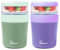Bugucat -Tazza per muesli, yogurt to go, 150 ml + 500 ml, a prova di perdite, contenitore per il pranzo con cucchiaio, per frutta o insalata, da viaggio, adatta per porridge, 2 pezzi, lilla e verde