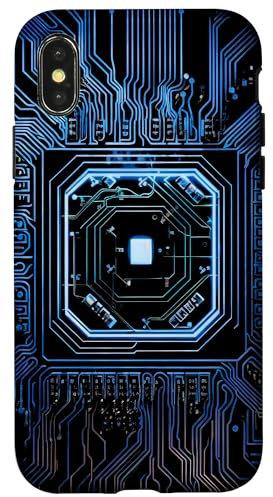 iPhone X/XS Motherboard Microchip Circuit Black IT Computer Background Case