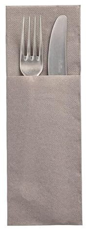 PAPSTAR 50 Bestecktaschen 'Daily Collection' 48 cm x 30 cm grau