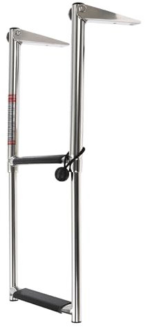 Stainless Steel Boat Ladder, 2-Step Boat Telescoping Ladder | Durable, Rotatable, and Wall Mounted | 304 Stainless Steel | 150kg Capacity