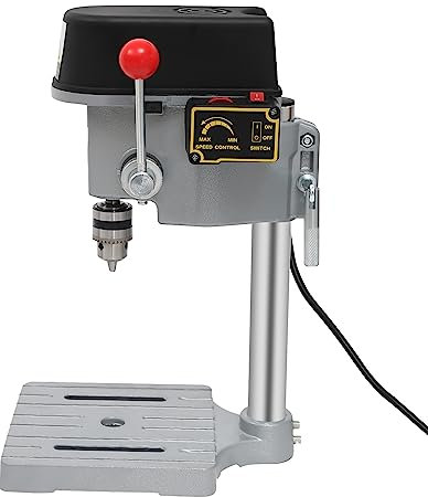 HOARLICN Mini Säulenbohrmaschine, 220v 0.6-6.5mm Mini Tischbohrmaschine 340w Bohr- Und Werkzeugständer Ständerbohrmaschine Für Kunststoffplatten, Harzplatten, Aluminium