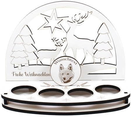 Dekolando Deko Schwibbogen Teelichthalter Finnen Spitz Personalisiert Weihnachten Weihnachtsdekoration Adventskranz Lichterbogen Kerzenbogen Schmuckbogen Adventslicht