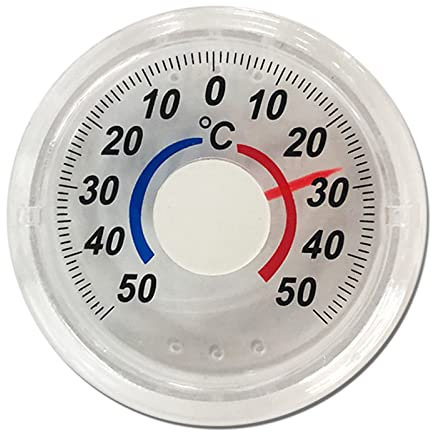 Montesy Window Thermometer Temperature Indoor/Outdoor Wall Hanging Temp Meter Fitting for Household -50°C~50°C PP