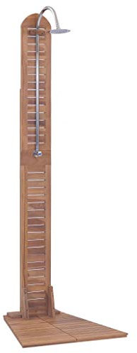 qohoio Doccia da Giardino in Legno Massello di Teak 70x75x204cm,Piscine e Spa,Accessori per Piscina e spa-44667