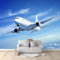 Wall Mural Wallpaper Modern Large Passenger Planes Pattern Wall Decor for Living Room Bedroom Blue Background Print Wallpaper Mural for Children's Room Office Wall Non-Woven Wallpaper 200 x 140 cm
