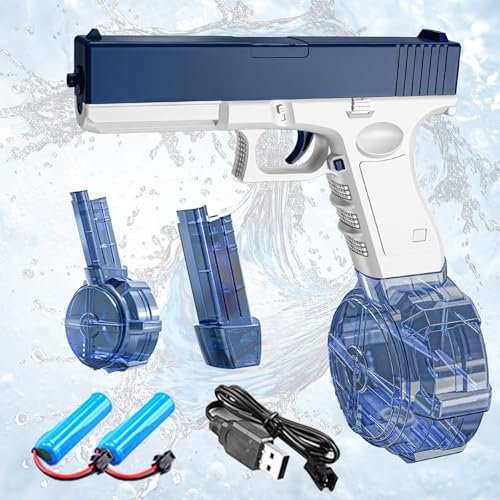 Pistola ad Acqua Elettrica, Pistole Giocattolo ad Acqua 32FT Super potente, Alta Capacità Fucile ad Acqua Elettrico Elettriche Giocattolo per Bambini e Adulti Giardino Piscina Spiaggia (Glock)