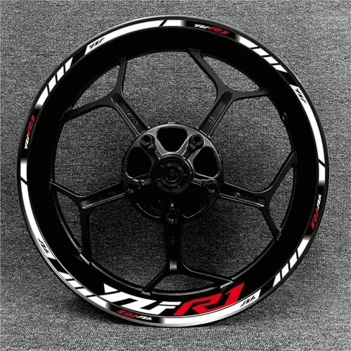 VQLDPX Motorrad-Felgenaufkleber Motorrad-Radaufkleber, Reflektierender Radaufkleber Für Yamaha YZFR1 YZF-R1 YZF R1, Radnabenaufkleber, Felgenaufkleber Felgenrandaufkleber(Farbe 3)