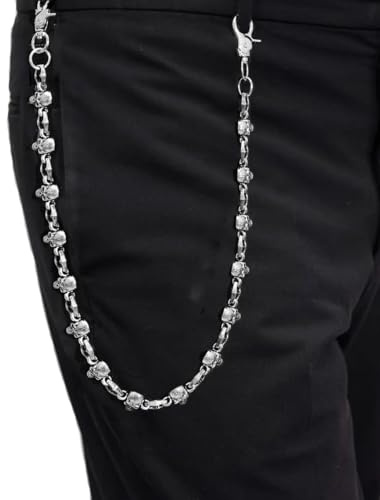 HOEACXY Totenkopf-Geldbörsenkette für Herren, Schlüsselanhänger, dick, klobig, Jeans-Geldbörse, Kette, Gothic-Hose, Geschenk für Ihn