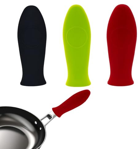 3 Silicone Pot Holder, Pan Handle Cover, Skillet Pan, Cast Iron Pan Heat Resistant Non-Slip Grip for Safe Cooking, Pot Holders Handle Holders for Pans,Silicone Pot Holders Heat Resistant