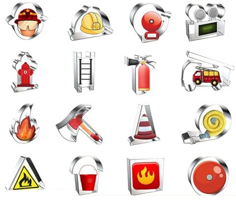 Ausstechform Feuerwehrauto | 16 Stück Edelstahl Ausstecher für Kekse | Gebäckformen, Küchenhelfer, kleine Backwerkzeuge für Arbeitstag Party Supplies