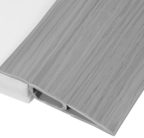 sourcing map Floor Transition Strip 3.3ft Self-Adhesive Flooring Edge Trim Strip for Uneven Floors Gaps from 1/2 to 9/16, Light Gray
