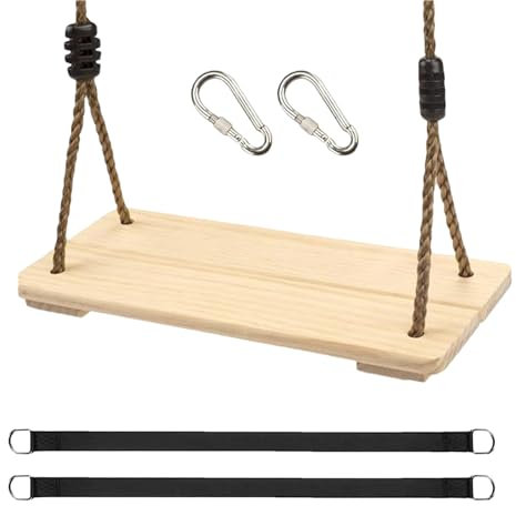 De Madera - Asiento Infantil | Hamaca De Árbol | Columpios De Exterior con Cuerda De Nailon Ajustable Y Kit De Correas para Colgar | Juego Sensorial, Sillas Y Equipo para Niños, Patio, Porche