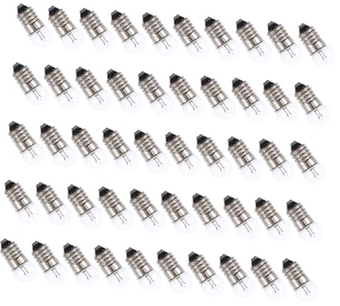 Mini Ampoules E10 3, 8 V 0, 3 A 50 Pièces en Verre pour Kit Scientifique | Ampoules pour Circuits Scientifiques, Rondes et Légères, Rentrée Scolaire, Usage Laboratoire Physique et DIY