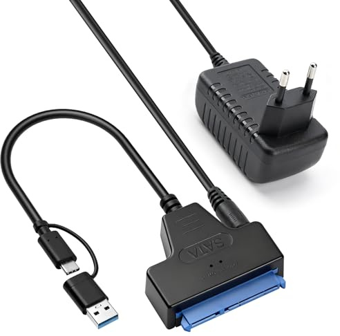Leikedun Adattatore SATA USB, adattatore SATA a USB, adattatore per dischi rigidi esterni e interni, SSD/HDD 2,5 3,5 pollici