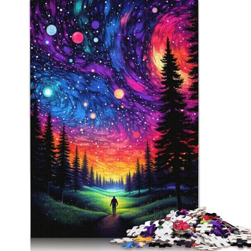 Jigsaw 500 Pieces Psychedelic Night Sky Puzzle Jigsaw Adults And Puzzles Difficulty Jigsaw Classic Game Jigsaw Educational Game 500pcs (52x38cm)