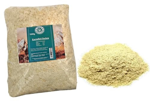 Paul & Paulina Kartoffelflocken getrocknet 1kg I Einzelfuttermittel für Hunde und Katzen I Ohne Konservierungsstoffe, künstliche Aromastoffe sowie Farbstoffe & Lockstoffe