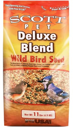 Scott Pet Wild Bird Seed, Deluxe Blend, 11lb, High Protein & Fiber