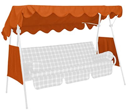 Angerer Freizeitmöbel GmbH Hollywoodschaukel Sonnendach - passend für viele 3-Sitzer Hollywoodschaukeln - Schaukeldach Made in Germany (PE Terracotta, 200 x 120 cm)