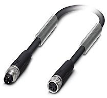 PHOENIX CONTACT SAC-4P-M 8MS/0.13-950/M 8FS Bussystem Kabel, Interbus, 4 Polig, PUR Halogenfrei, Geschirmt, Stecker Gerade M8, 0.13m Kabellänge, Schwarz