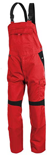 KÜBLER Workwear KÜBLER INNO Plus Arbeitslatzhose rot, Größe 102, Herren-Arbeitslatzhose aus Mischgewebe, Arbeitslatzhose mit Knieschutztaschen nach EN 14404, leichte Arbeitslatzhose