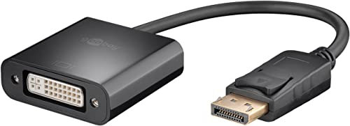 Goobay 69873 DisplayPort/DVI-D per Cavo Adattatore 1.2, Placcato Nickel, Nero, 0.2m Lunghezza del Cavo