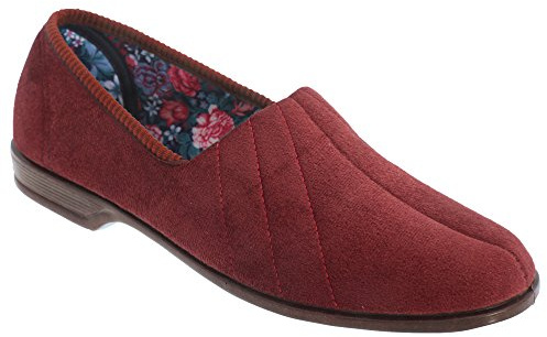 Sleepers Womens Audrey III Roll Top Slippers with Rubber Sole Black