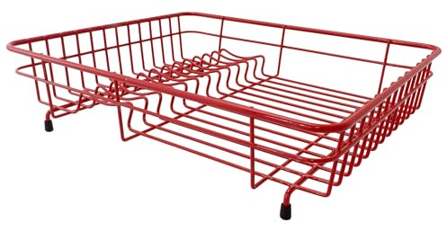 Delfinware 2011 RD Drainer, Metal, RED, 105 x 430 x 365 mm